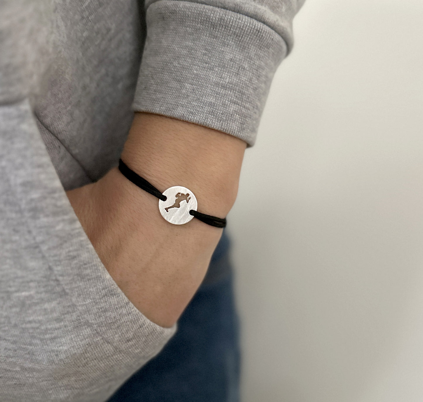 Bracelet MyRUGBY - Le Rugbyman | Plaqué Argent