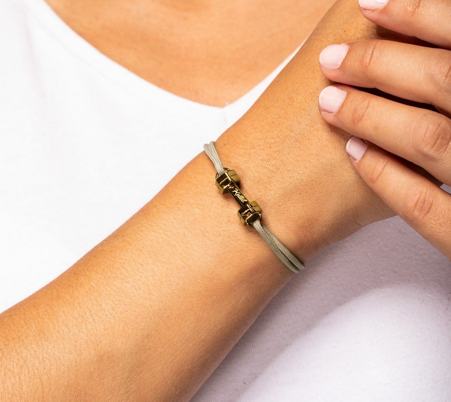 Bracelet Haltère Or 24 carats Femme