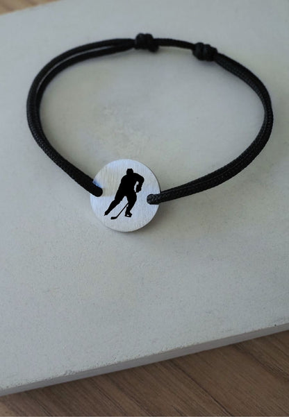 Bracelet Hockey sur Glace - Silhouette Hockeyeur