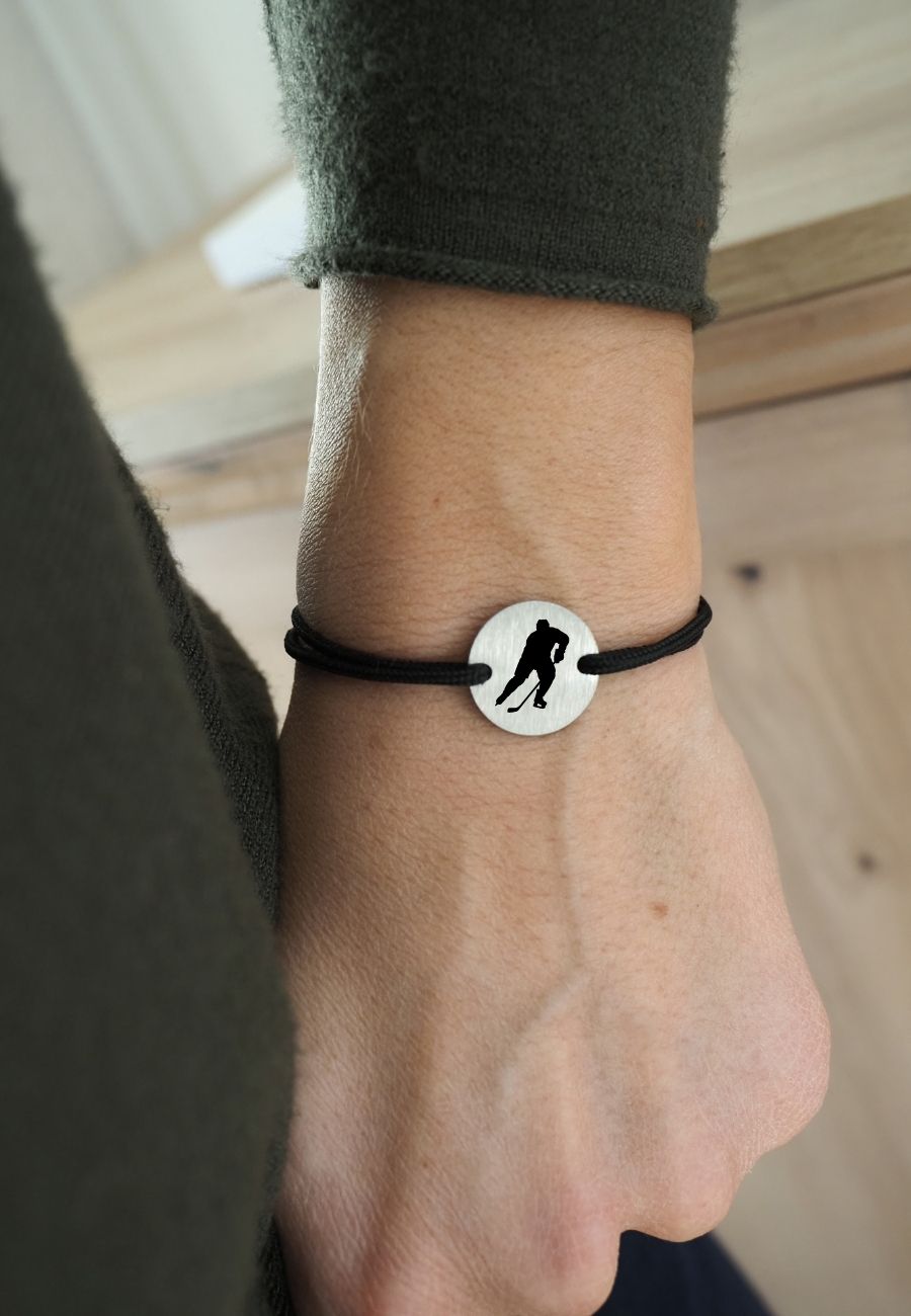 Bracelet Hockey sur Glace - Silhouette Hockeyeur