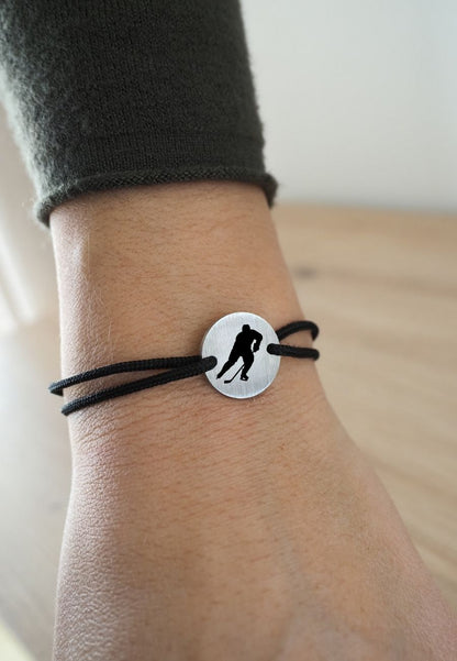 Bracelet Hockey sur Glace - Silhouette Hockeyeur