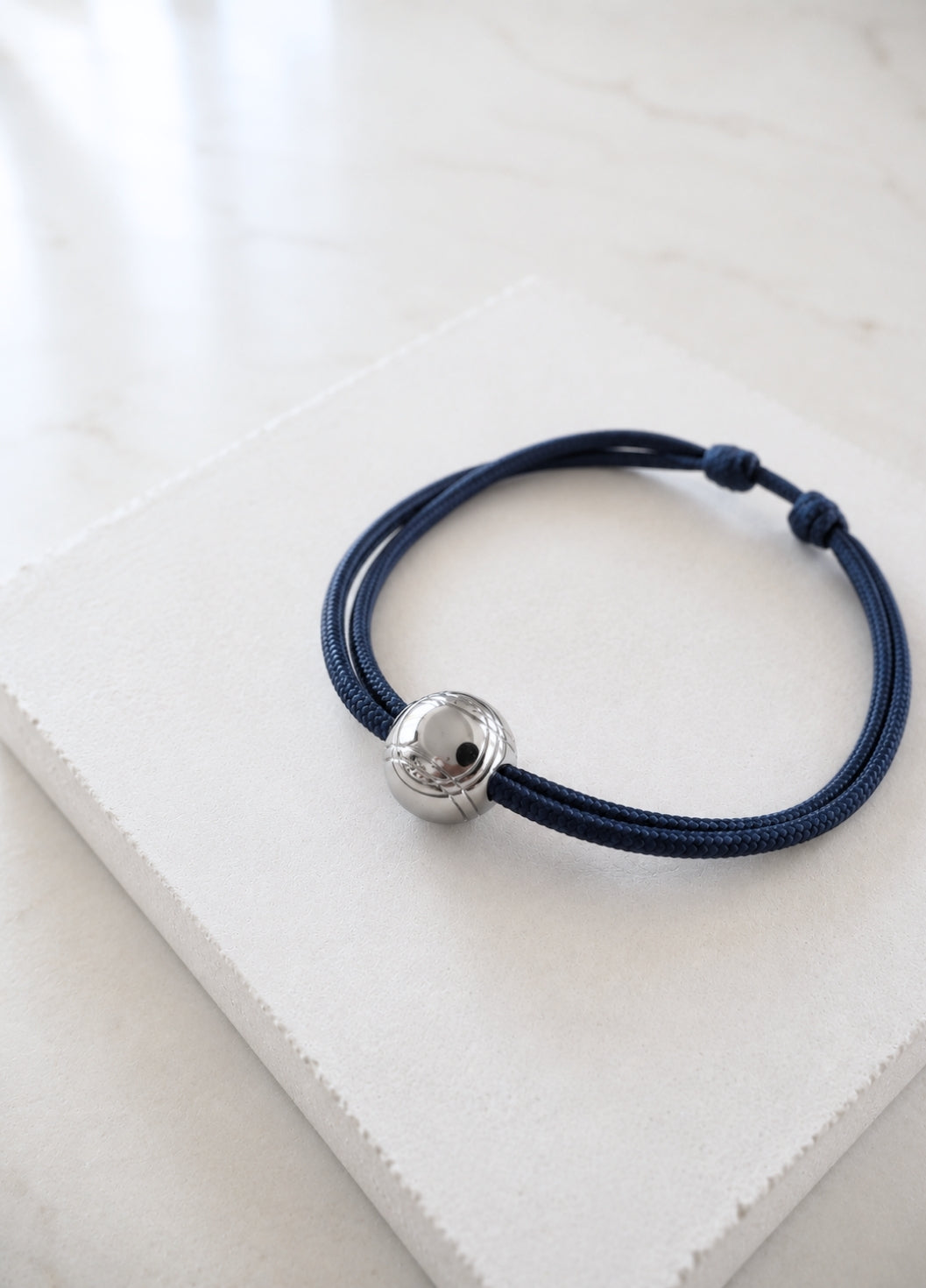 Bracelet Cordon Boule de Pétanque | Silver