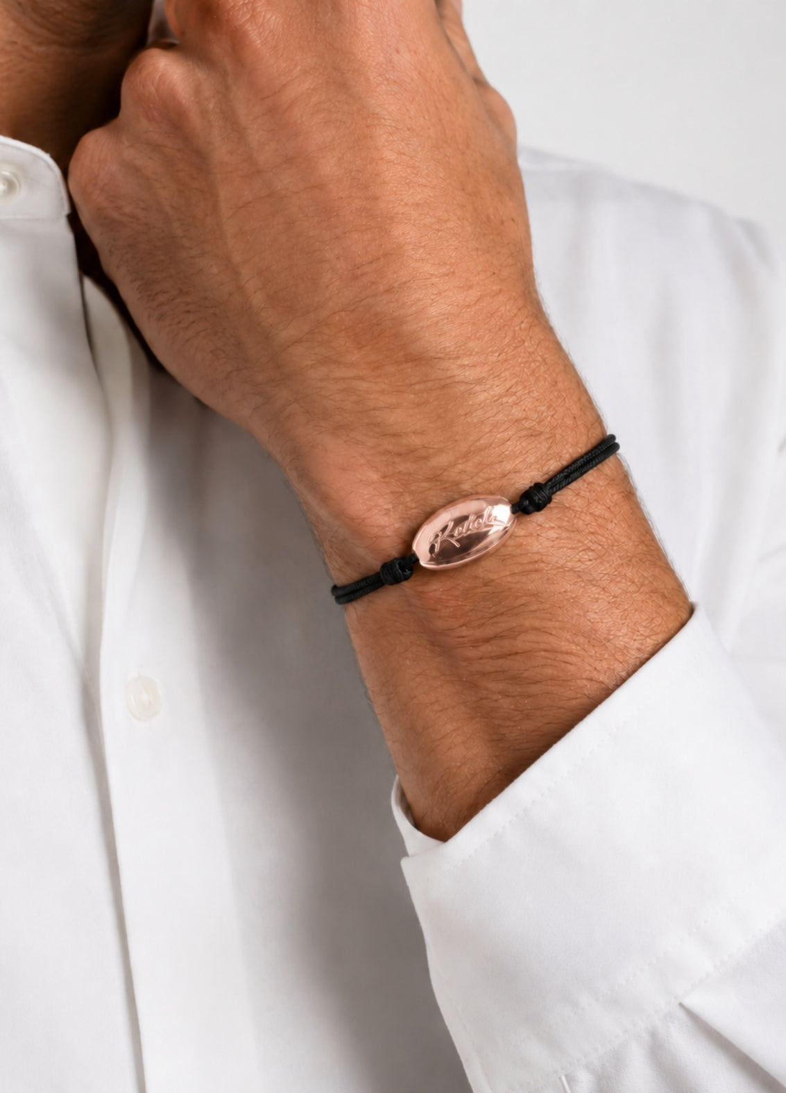 Bracelet Cordon Rugby | Rose Gold