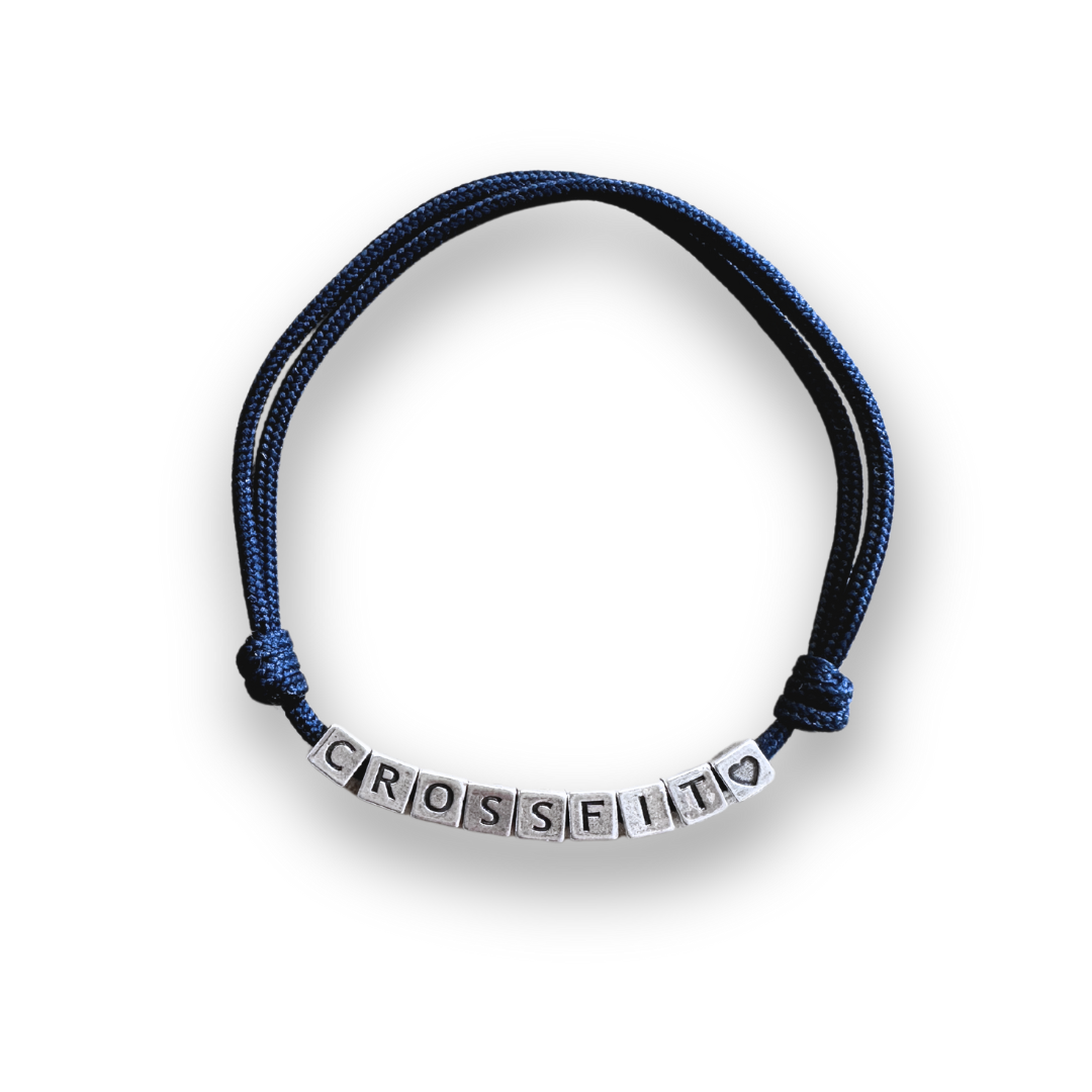 Bracelet Lettres - CROSSFIT - Cubes argentés