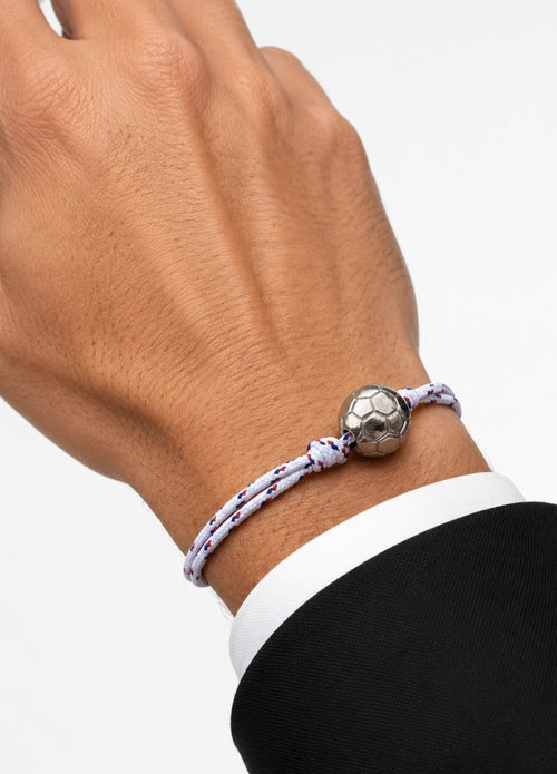 Bracelet Cordon Football  | Silver