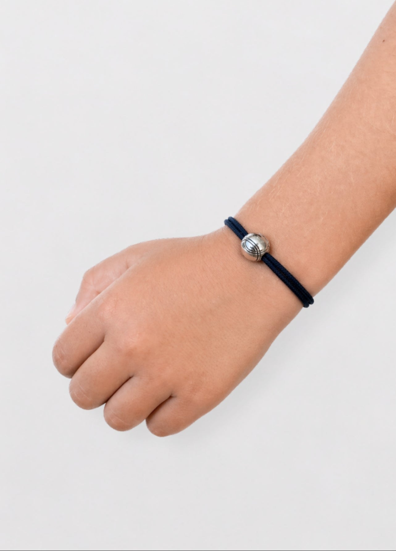 Bracelet Cordon Boule de Pétanque | Plaqué Argent
