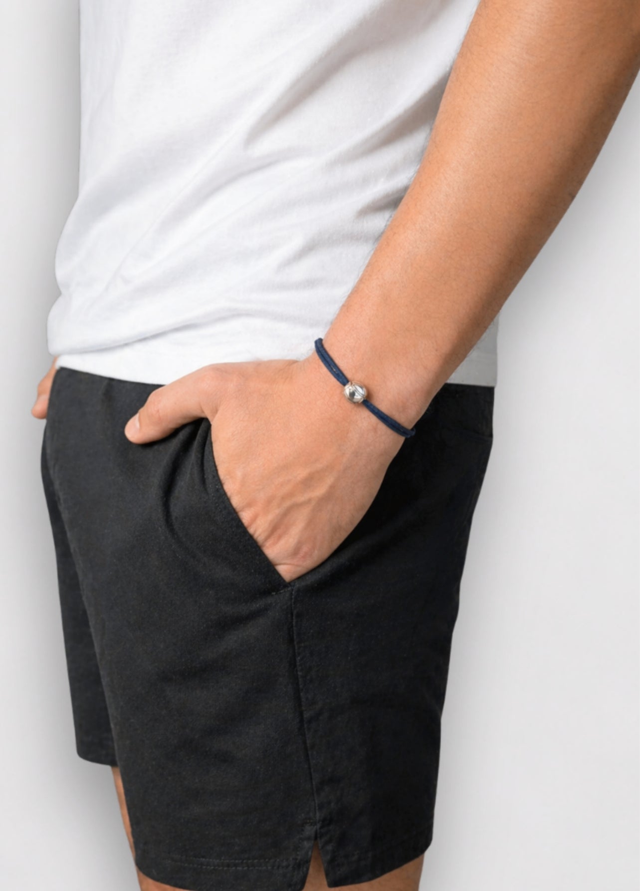 Bracelet Cordon Boule de Pétanque | Plaqué Argent