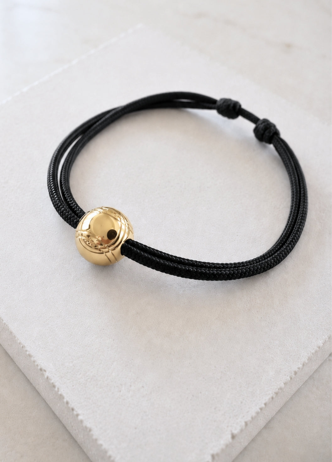 Bracelet Cordon Boule de Pétanque | Gold