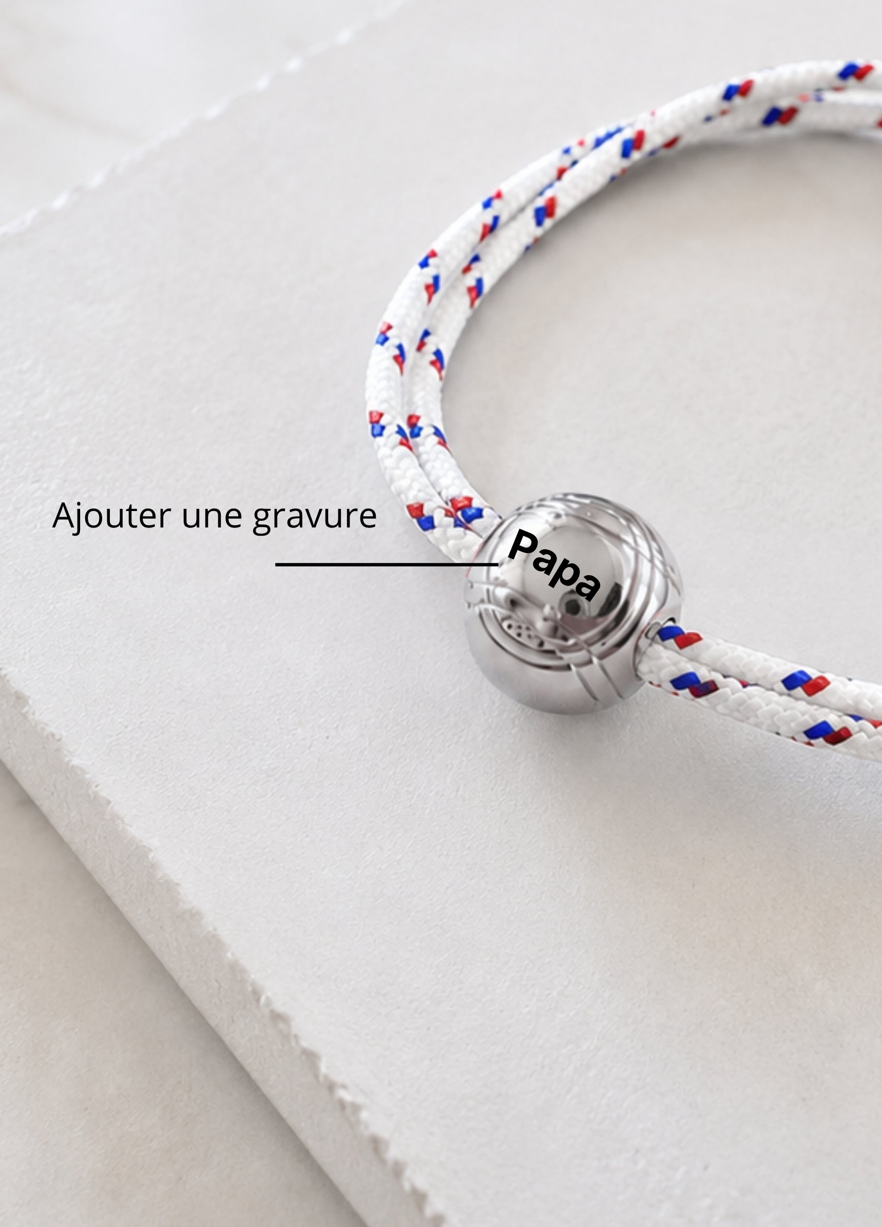 Bracelet Cordon Boule de Pétanque | Silver