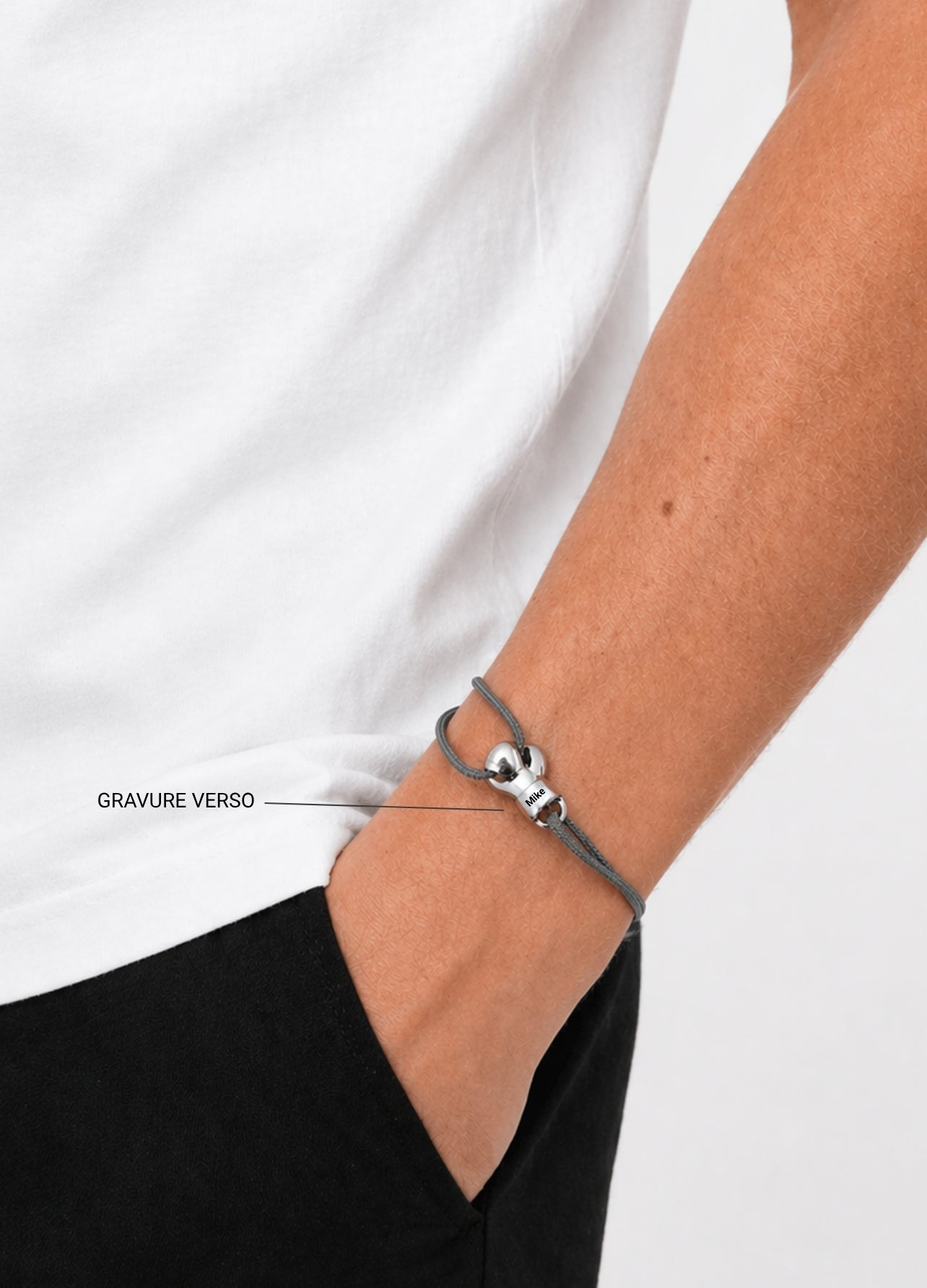 Bracelet Cordon Gant de Boxe | Plaqué Argent