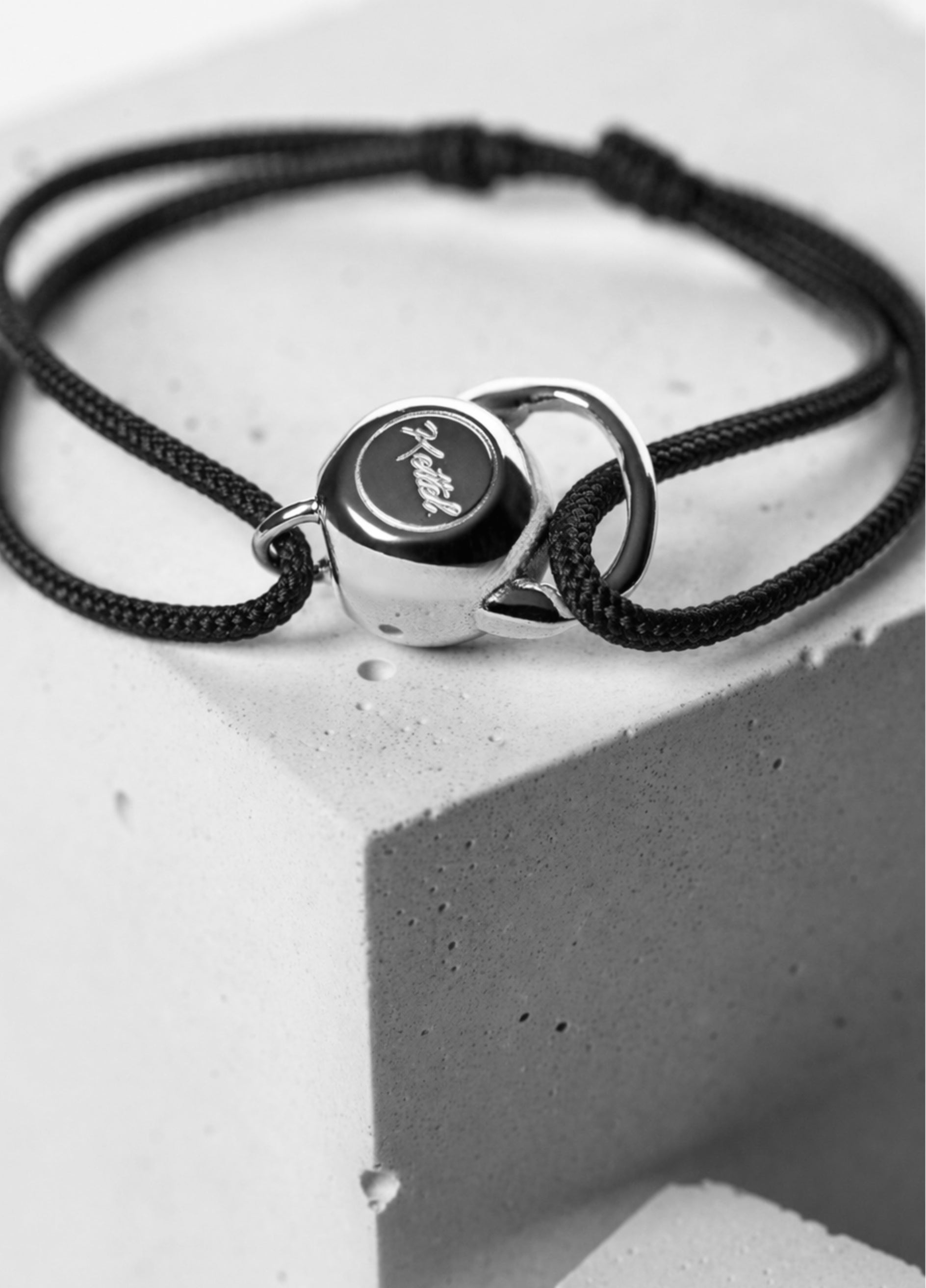 Bracelet Cordon Kettlebell | Silver