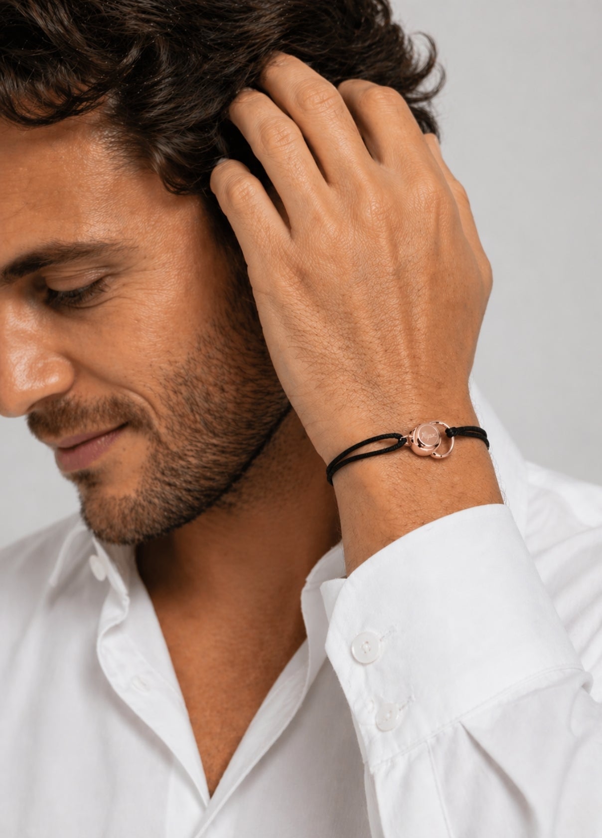 Bracelet cordon Kettlebell | Rose Gold