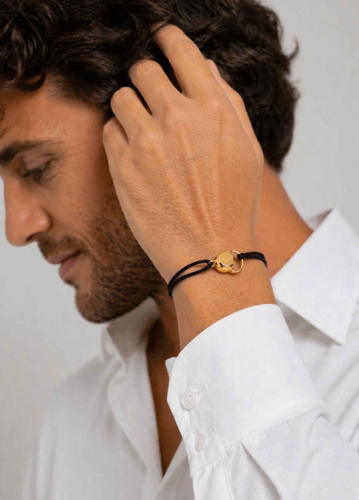 Bracelet cordon Kettlebell | Gold