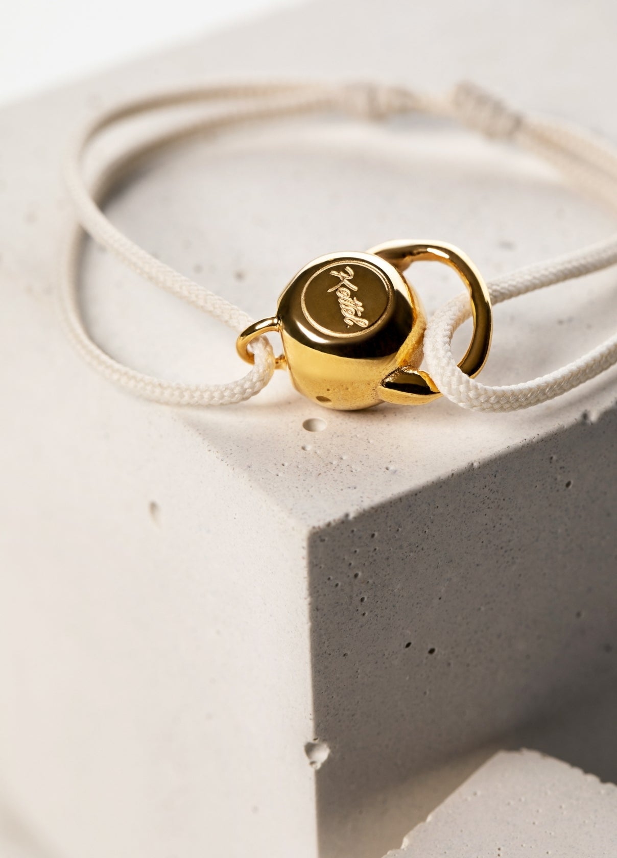 Bracelet cordon Kettlebell | Gold