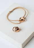 Bracelet cordon Kettlebell | Rose Gold