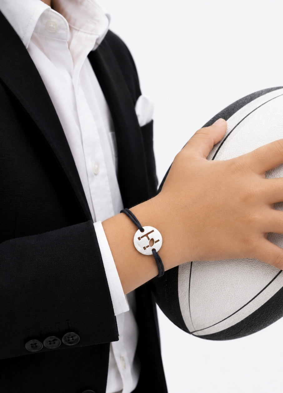 Bracelet Cordon MyRugby Ovalie | Silver
