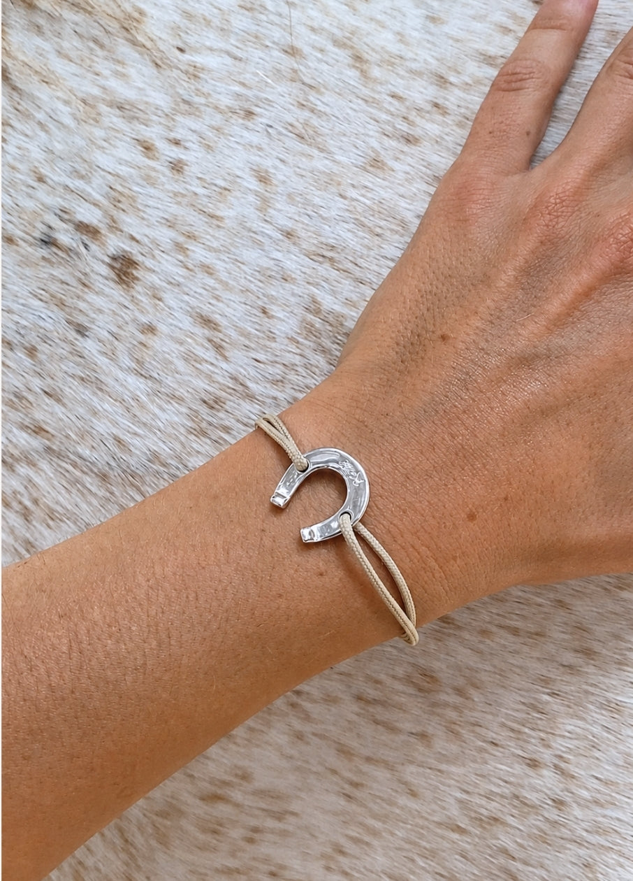 Bracelet Cordon Fer à Cheval | Silver