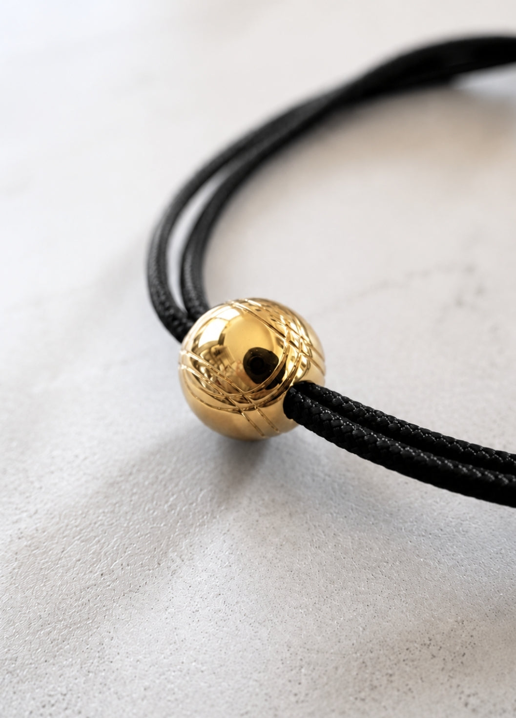 Bracelet Cordon Boule de Pétanque | Gold